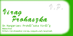 virag prohaszka business card